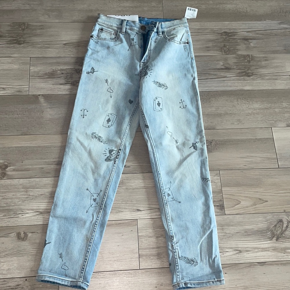Womens BDG Girlfriend  Highrise Jean, graffiti print